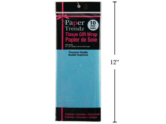 Paper T. 10-Sheet Tissue Wrapping Paper, Lt. Blue, printed bag 20"x26"