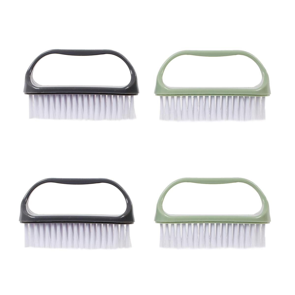 Bodico 2pc nail brush, 2asst col: grey/green, b/c