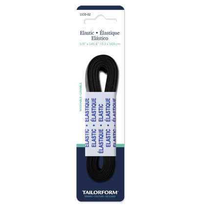 1/8' KNIT ELASTIC BLACK