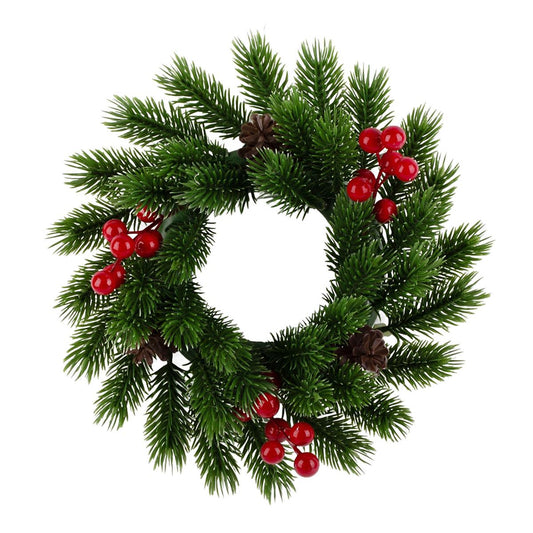 Deco.N. Christmas 10.5" Faux Berry Pine Wreath, cht
