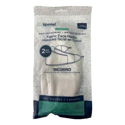 2PK CHILD 3 LAYER FABRIC FACE MASK-WHITE-SPOTEL