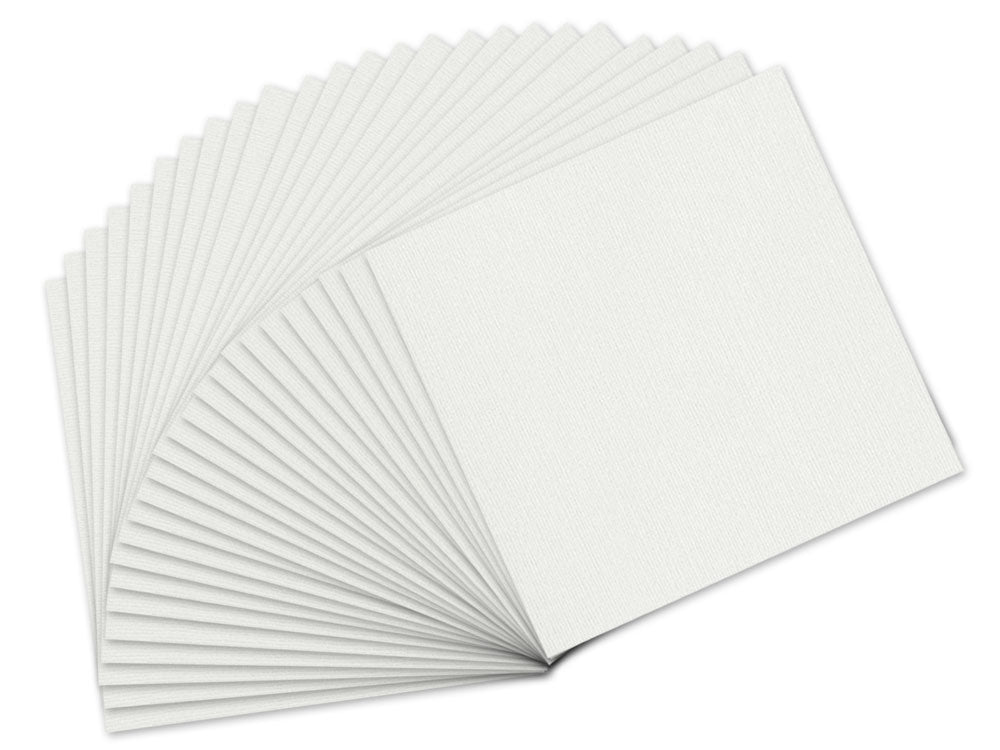 Scrapbook Paper: 12"x12" Textura Select Cardstock Solids (5 Sheets) B) White