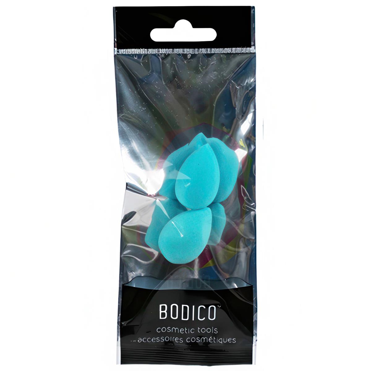 Bodico, 2-pc Mini Beauty Sponge, Blue,latex free,  printed bag