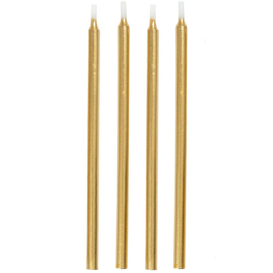 Gold Birthday Candles 5"  12ct