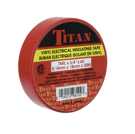 TITAN RED P.V.C. ELECTRICAL TAPE 18mm x 20m