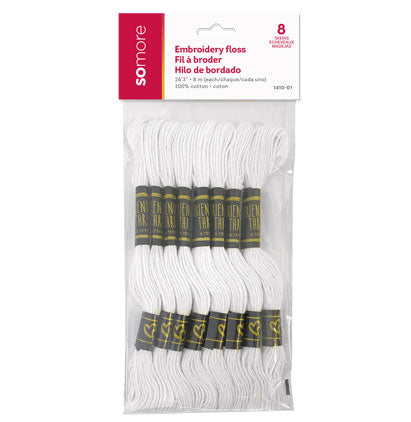 EMBROIDERY FLOSS - 8PCS WHITE
