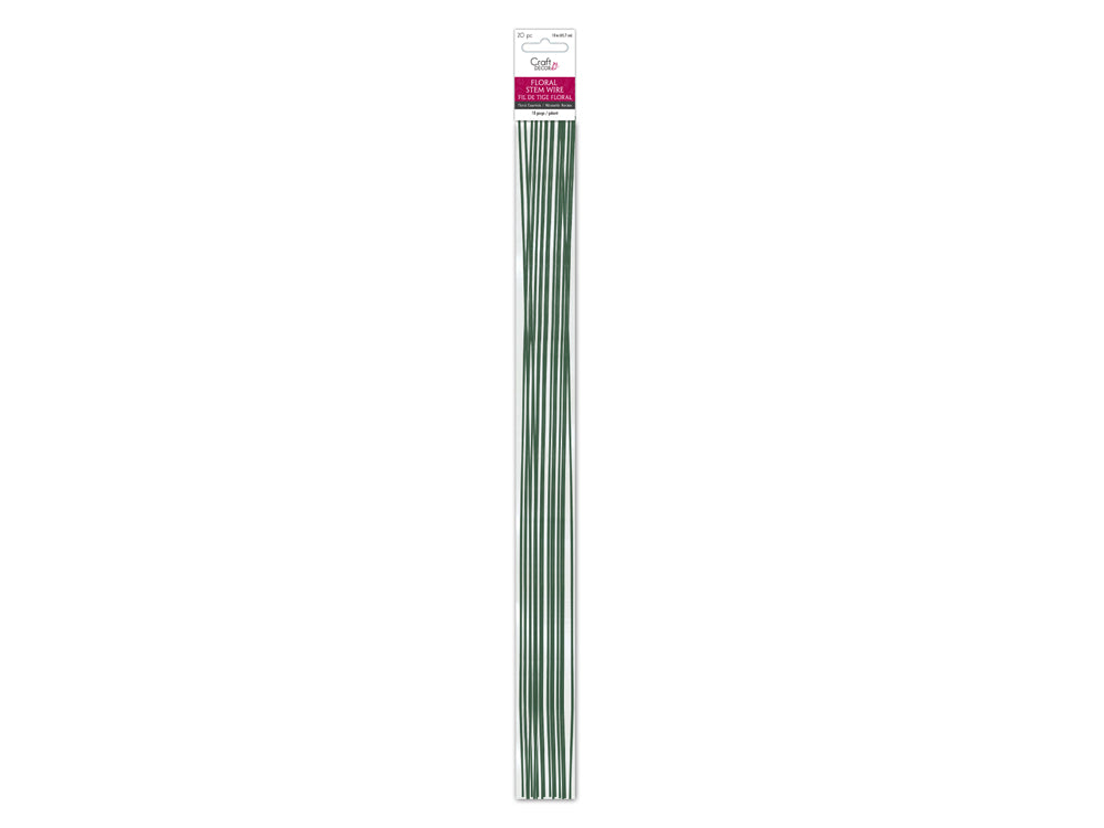 Floral Stem Wire: 18g Green 18" 20/pk