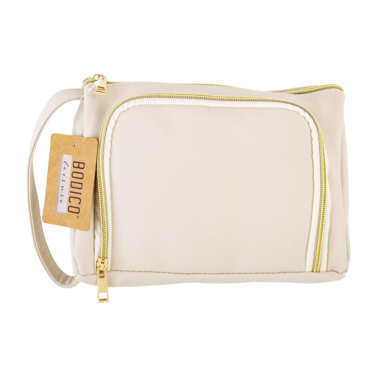 Bodico, Cosmetic Bag, biege, 23x9.3x14.5 cm, ht w/stuffed grey paper inside the bags