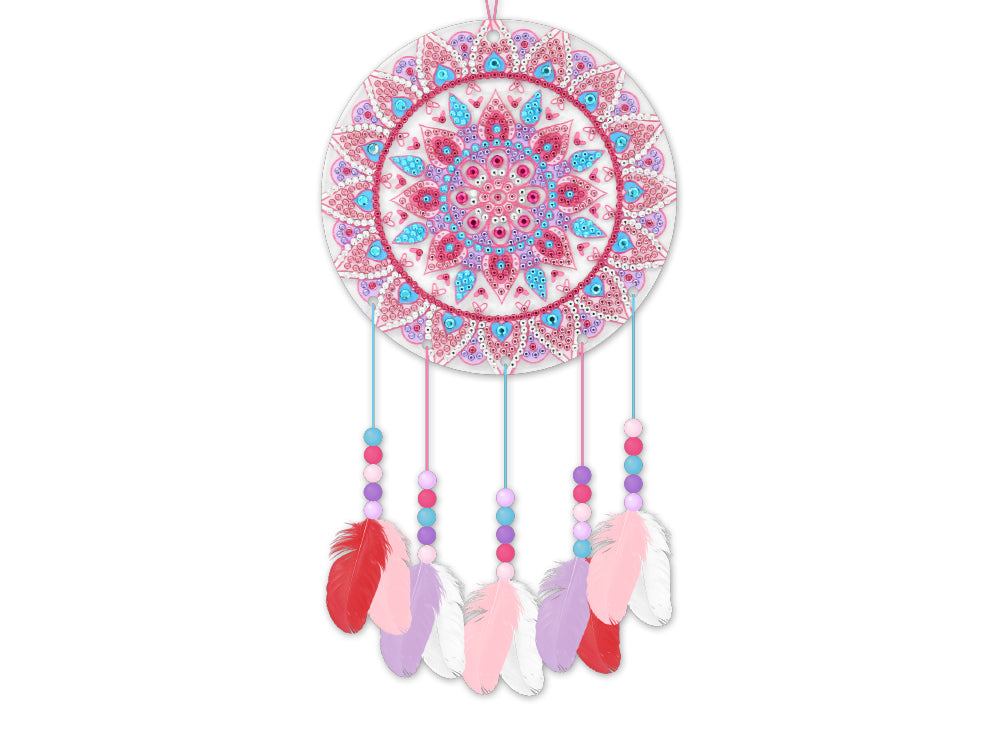 Craft Medley Kit: DIY Diamond Painting Dream Catcher Kit B) Mandala
