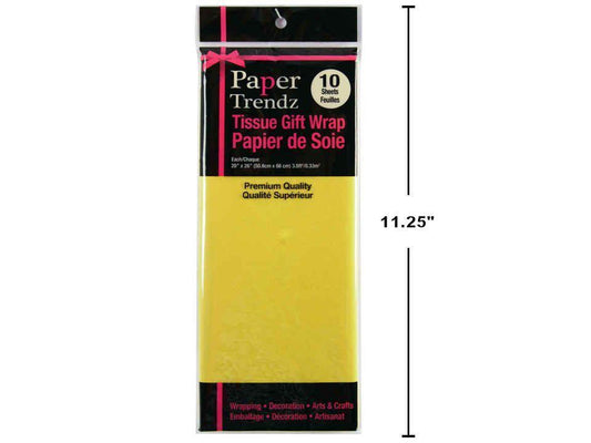 Paper T. 10-Sheet Tissue Wrapping Paper, Yellow, printed bag 20"x26"