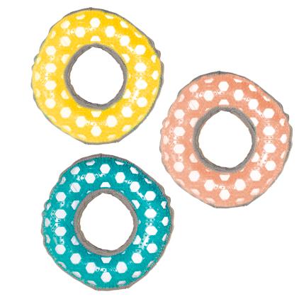 DONUT SQUEAKY PET TOY-ASTD 21CM
