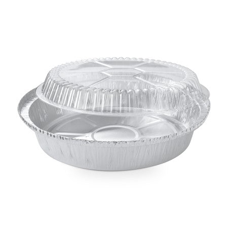 TITAN FOIL 8" ROUND ALUM. CONTAINER WITH DOME LIDS 4/PK