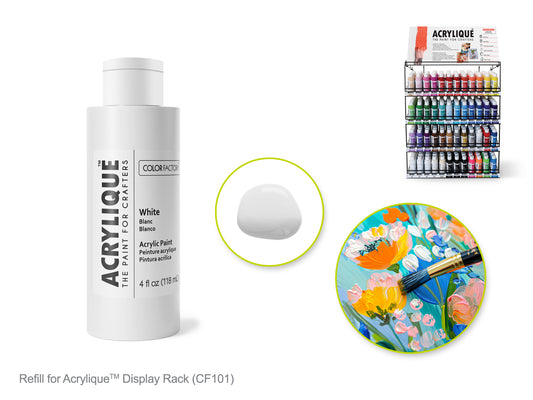 Color Factory: 4oz Acrylique Paint for Crafter's 001 White