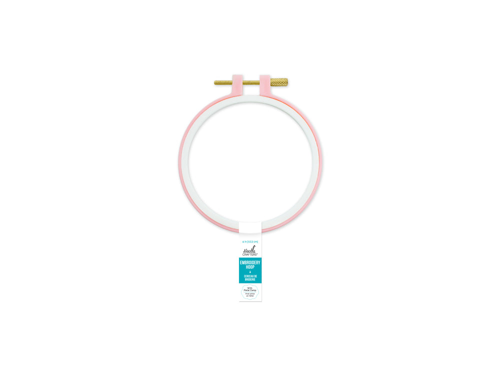 Needlecrafters: 4" Plastic Embroidery Hoop w/Brass Clamp