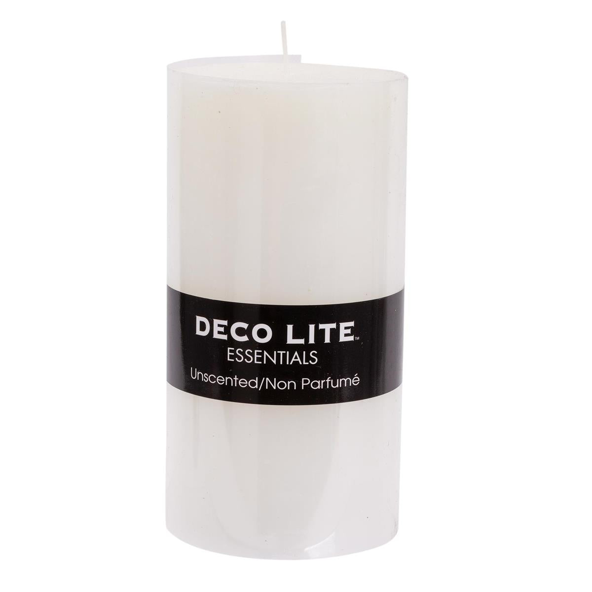 Deco Lite Essentials 3"x6" Smooth  Pillar Candle, col. wrap & label