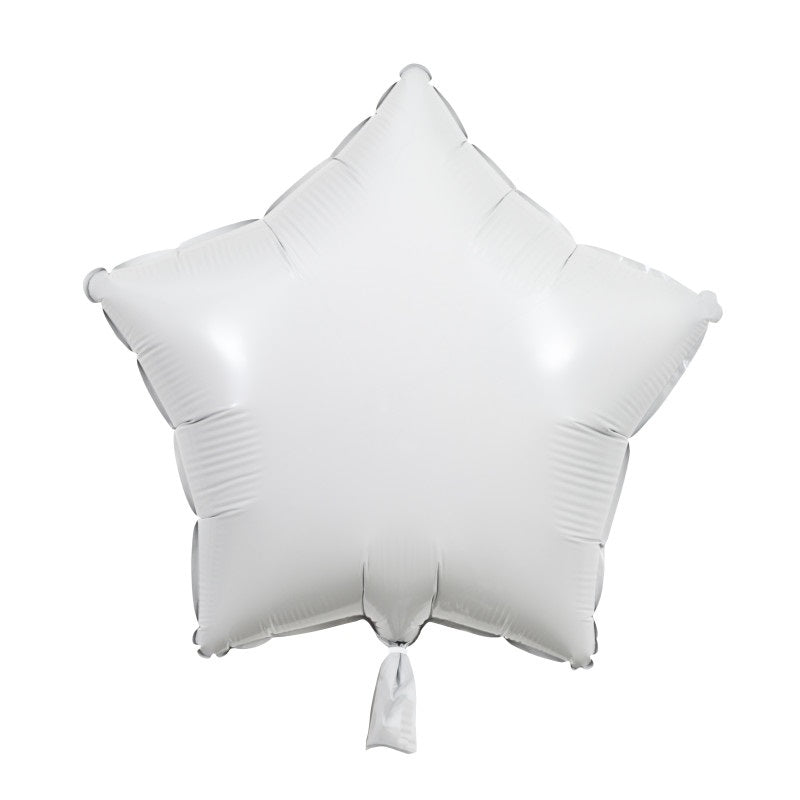 White Solid Star Foil Balloon 18"  Packaged