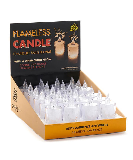 Flameless LED Candle, 24pc/DSP, L:1.5" W:1.5" H:3.15", Require 2 LR44 batteries (incl.)