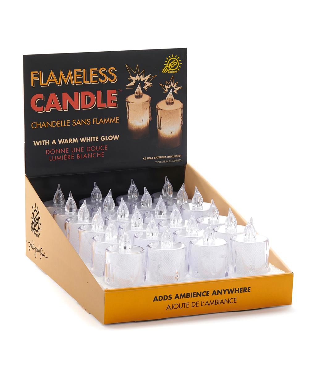Flameless LED Candle, 24pc/DSP, L:1.5" W:1.5" H:3.15", Require 2 LR44 batteries (incl.)