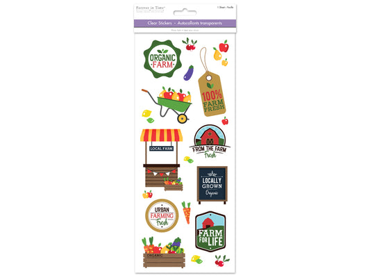 Paper Craft Sticker: 5"x12" Classic Themes 'Clear' Photo Safe 01) Farm To Table