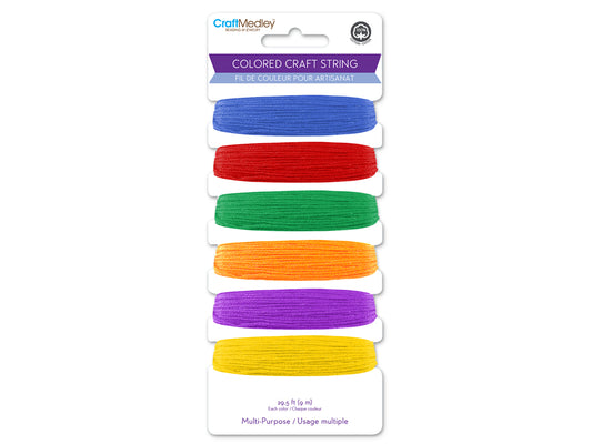 Craft Medley: 59yds 100% Cotton Colored Craft String 29.5ft/Color G) Glamour