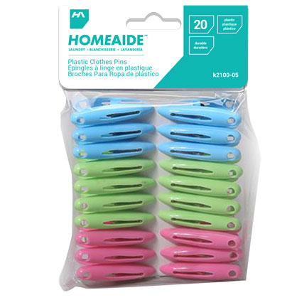 CLOTHES PINS-20PCS-MIXED COLORS-S 5*1.1*3(CM)