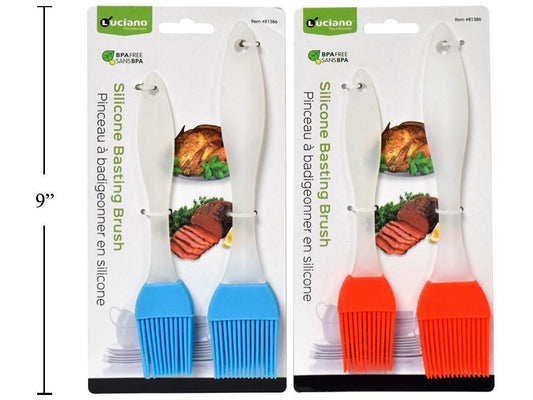 Luciano 2-pc Silicone Basting Brush  7" & 8", 2 col. t.o.c.