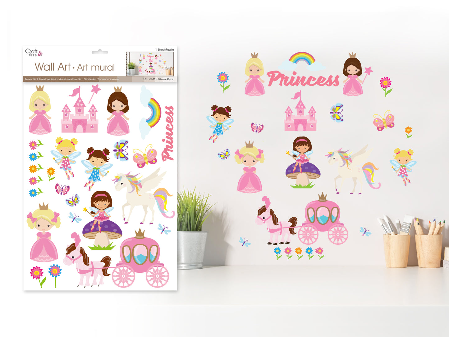 Craft Decor: 11.8"x15.75" Wall Art Clear F) Princess