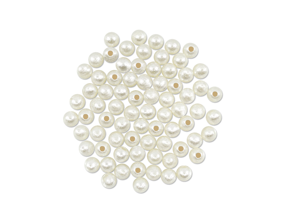 Pearl Beads: Acrylic Textured Effects Ivory 35g C) 10mm