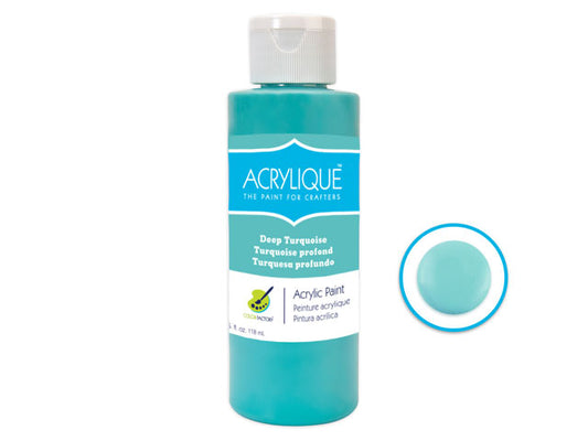 Color Factory: 4oz Acrylique Paint for Crafter's 020 Deep Turquoise