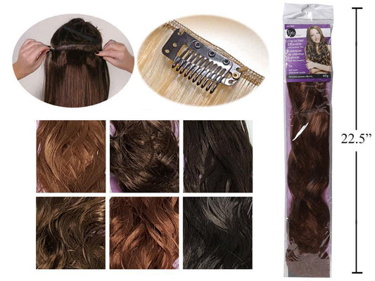 FAB, 1pc Faux Hair Extension, 60G, 6 asst. col, PVC bag w/ color