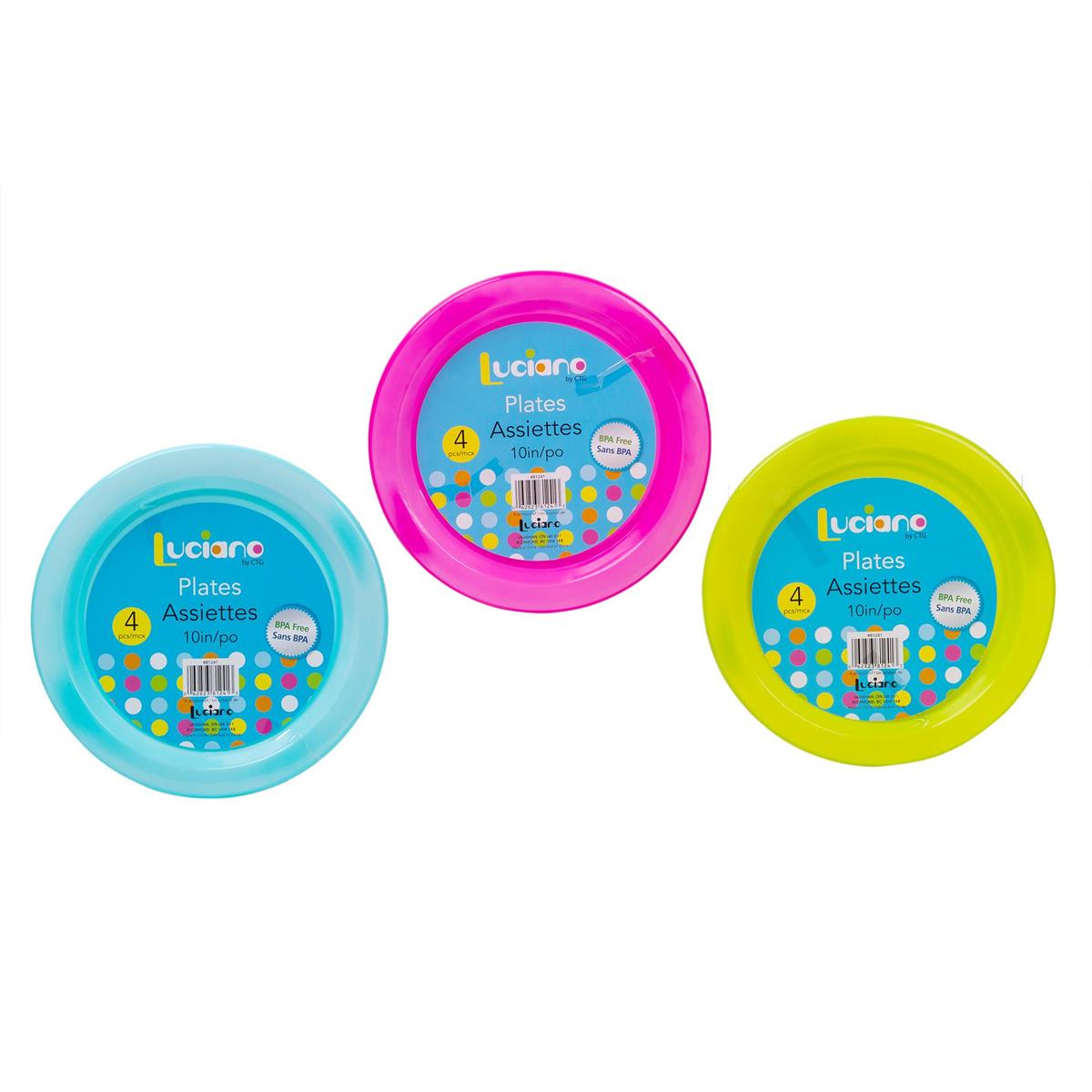 Luciano Set/4 10" Plates, 3 cols., 24/dpy, DPY+label (ES10362)
