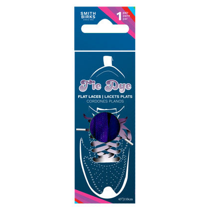 43" FLAT TIE DYE LACES-PURPLE (2PRS)