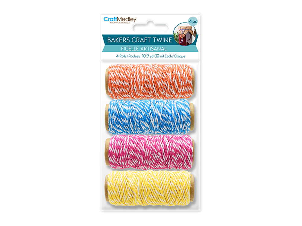 Craft Medley: 30m Bakers Twine 4 Spools Asst (4x10m) C) Tropicana