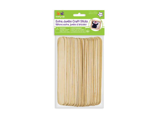 Craftwood: 7 7/8"x0.8" Extra Jumbo Natural Craft Sticks 25/pk