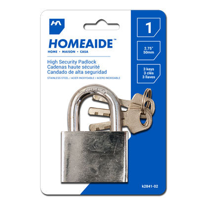 HIGH SECURITY PADLOCK - 50MM STAINLESS STEEL