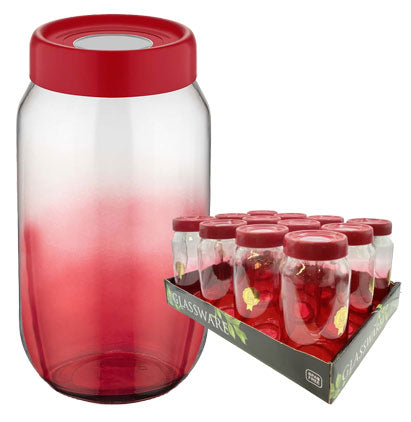 GLASS JAR-1L-RED