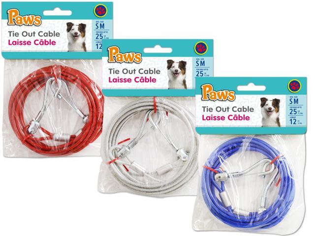 PAWS. 12-ft Tie Out Cable, 3 col.