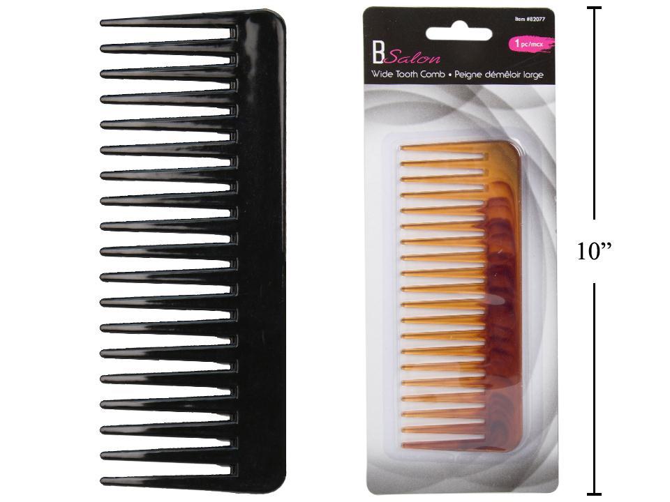 Bodico 1-pc Wide Tooth Comb, 2 col: black & tortoise, b/c(HZ)