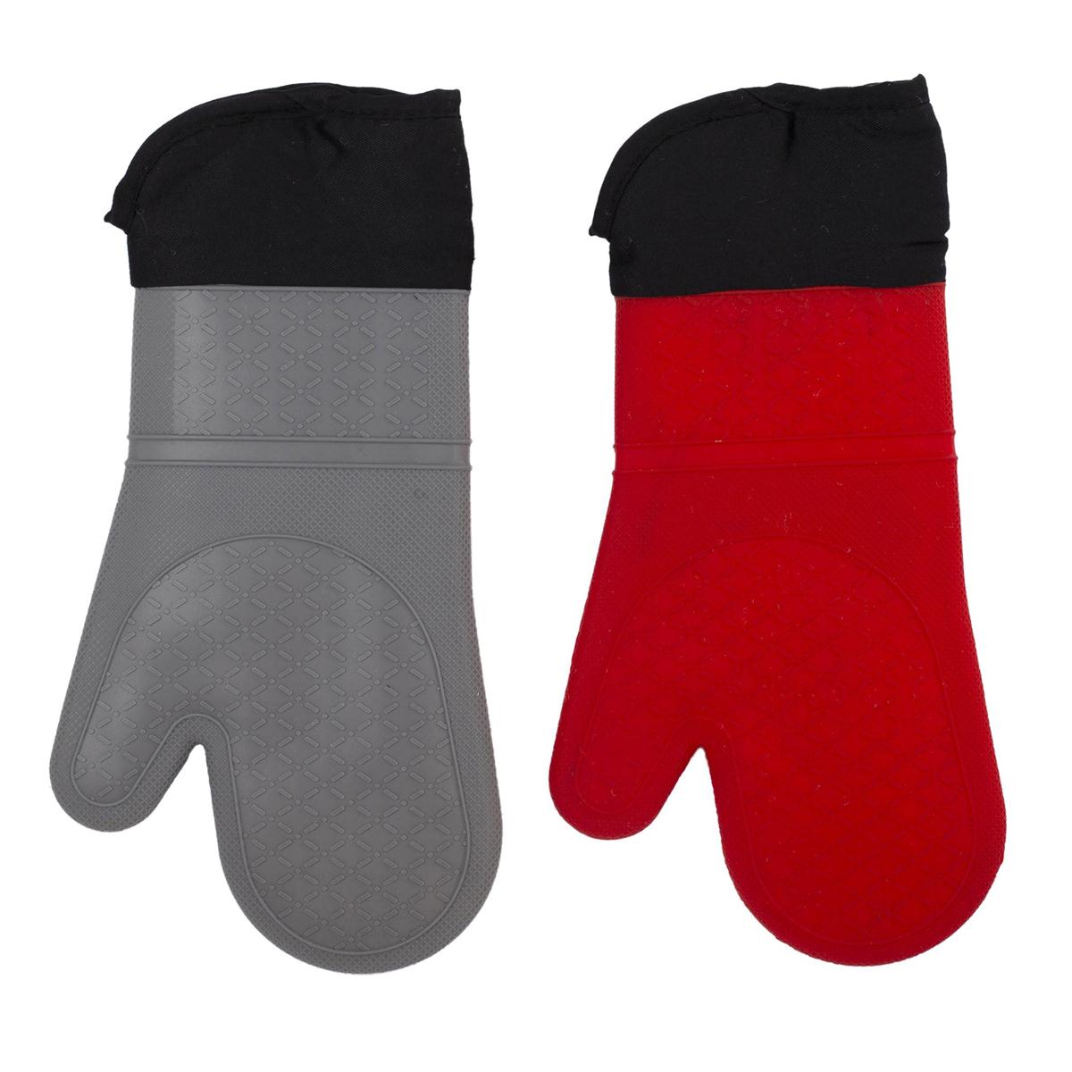 L.G. 15" x 7.3" Silicone Oven Mitt 2 colours, hangtag