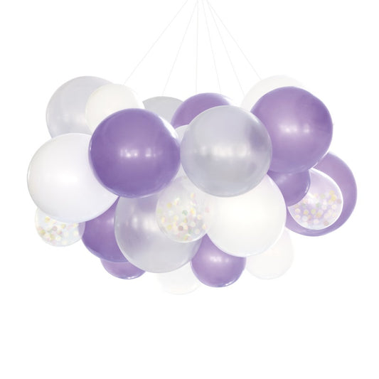 Celestial Latex Balloon Chandelier Kit with Foil Iridescent Confetti & Tissue Balloons