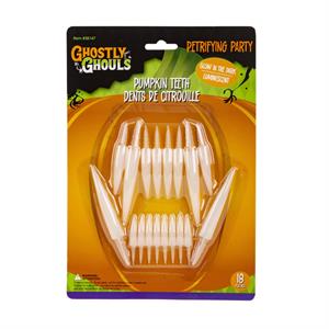 Ghostly G. Glow In Dark 18pcs Pumpkin Teeth