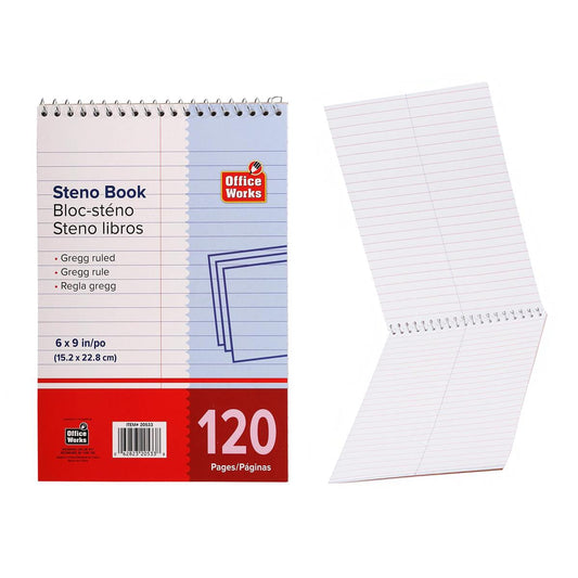 O.WKs. 120-page 6"x9" Steno Book (VB06080)