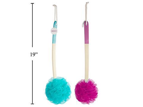 Bodico, Wooden Bath Sponge w handle 2asst, h/c