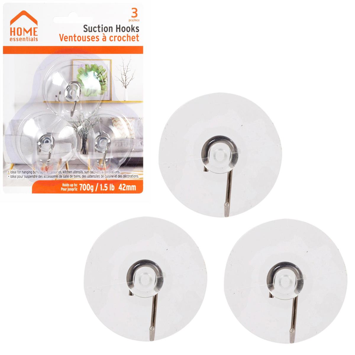 H.E.  3-PC Suction Metal Hooks, 42mm,  b/c