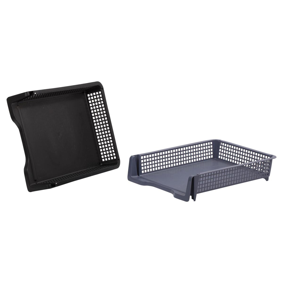 O.WKs. 12.75x10x2.75" Desk Tray, 2 Col. Stackable Organizer