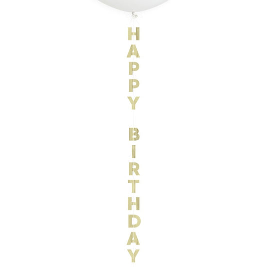 Gold Foil "Happy Birthday" Balloon Tail  4 ft