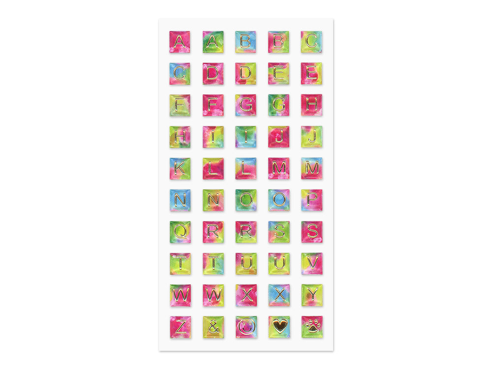 Paper Craft Sticker: 3.7"x6.9" 3D Pop-Up Foil Rainbow Effects F) Letters