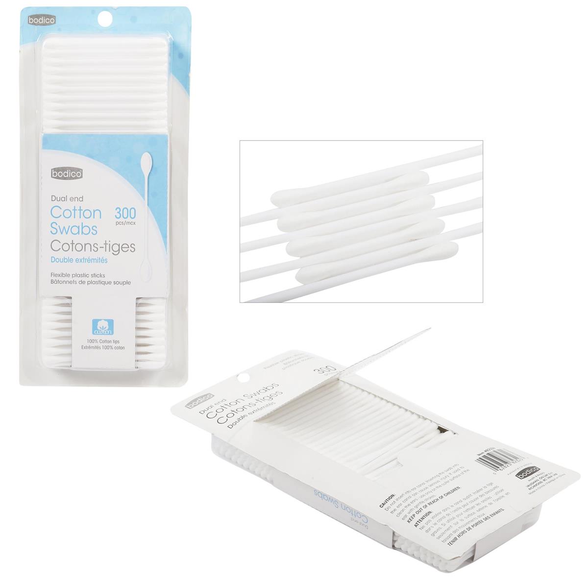 Bodico 300-pc Cotton Swabs, b/c (HZ)