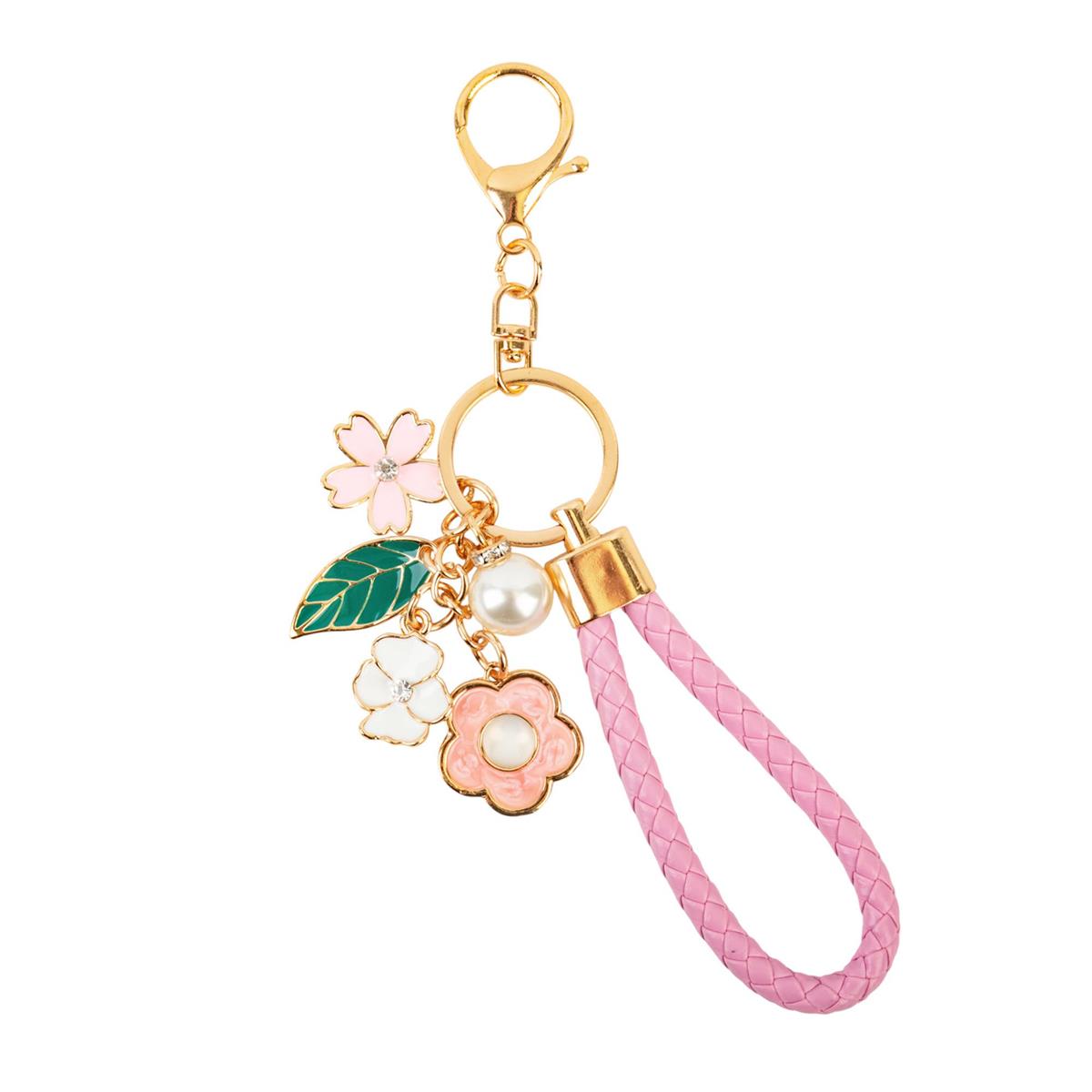 Bodico, Braided Bag Charm w Flower, hc