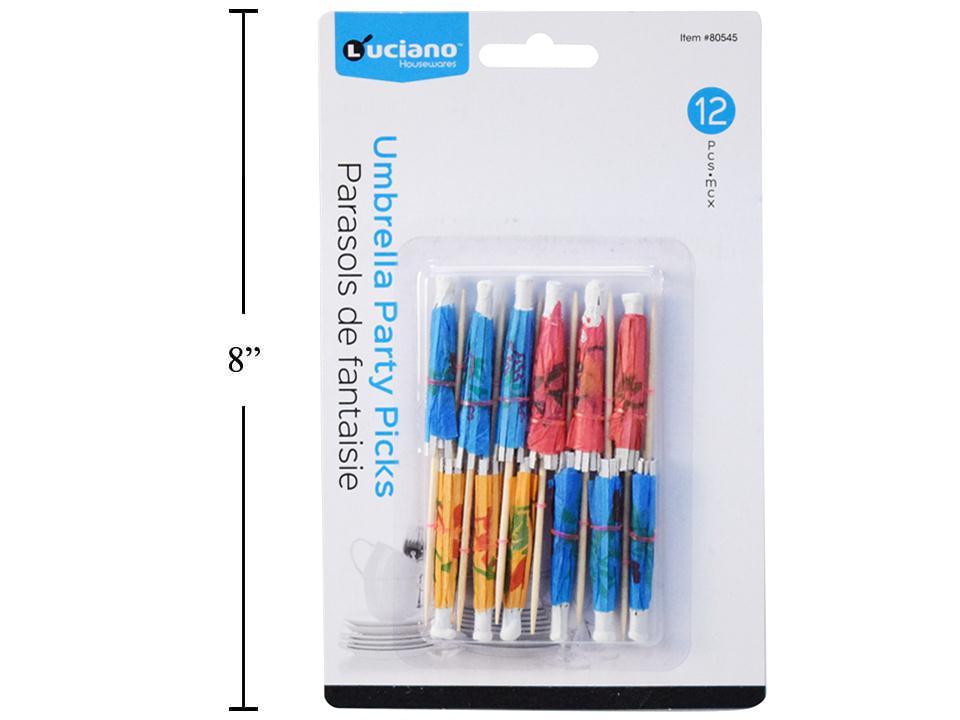 Luciano  12-pc Umbrella Party Pick,  b/c